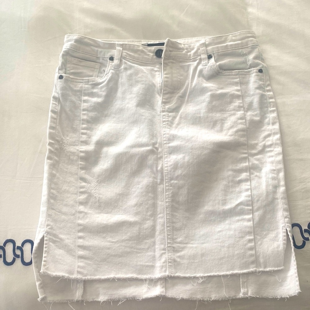 White jean skirt